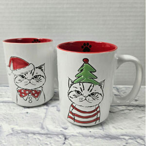 NWT Grumpy Cat set of 2 Holiday Mugs Ceramic Christmas Coffee Tea Hot Chocolate